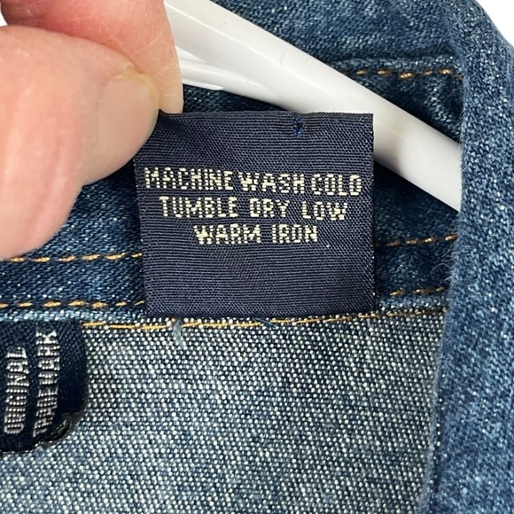 Periscope PS 3983 Women’s Western Style Stretch Denim Shirt w/ Pearl Snaps Sz Lg - Picture 8 of 9